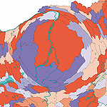 Diffuzi�s kartogram-t�rk�p Magyarorsz�gr�l